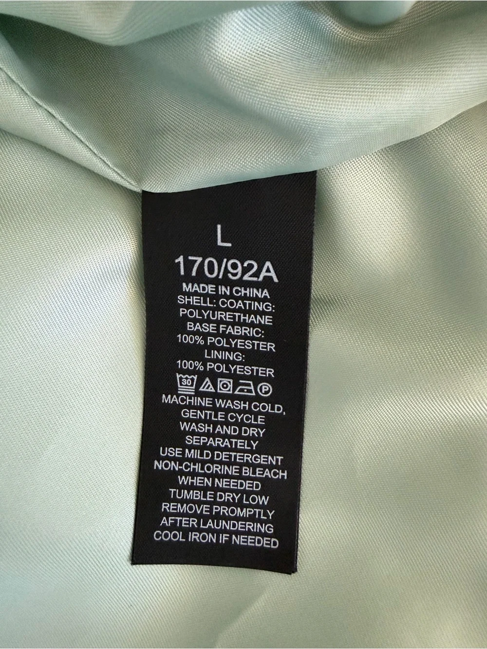 KATE SPADE NEW YORK Crop Hooded Rain Jacket - Frosted Aqua Size L